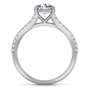 Round Diamond Pave Engagement Ring Fantasia 14K White Gold
