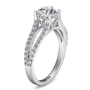 Round Diamond Pave Engagement Ring Fantasia 14K White Gold