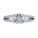 Round Diamond Pave Engagement Ring Fantasia 14K White Gold