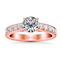 Pave Diamond Engagement Ring Allure 14K Rose Gold