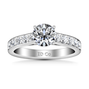 Round Diamond Pave Engagement Ring Allure 14K White Gold