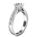 Round Diamond Pave Engagement Ring Allure 14K White Gold