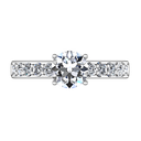 Round Diamond Pave Engagement Ring Allure 14K White Gold