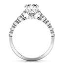 Round Diamond Pave Engagement Ring Grande 14K White Gold
