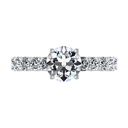 Round Diamond Pave Engagement Ring Grande 14K White Gold