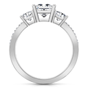 Three Stone Princess Cut Diamond Engagement Ring Rebecca 14K White Gold
