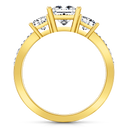 Three Stone Diamond Princess Cut Engagement Ring Rebecca 14K Yellow Gold