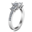 Three Stone Princess Cut Diamond Engagement Ring Rebecca 14K White Gold