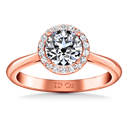 Halo Diamond  Engagement Ring Etoile 14K Rose Gold