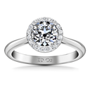 Round Diamond Halo  Engagement Ring Etoile 14K White Gold