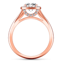Halo Diamond  Engagement Ring Etoile 14K Rose Gold