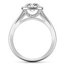 Round Diamond Halo  Engagement Ring Etoile 14K White Gold