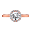 Halo Diamond  Engagement Ring Etoile 14K Rose Gold