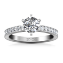 Round Diamond Pave Engagement Ring Bianca 14K White Gold
