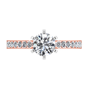 Pave Diamond Engagement Ring Bianca 14K Rose Gold