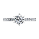 Round Diamond Pave Engagement Ring Bianca 14K White Gold