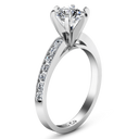 Round Diamond Pave Engagement Ring Yvonne 14K White Gold