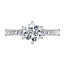 Round Diamond Pave Engagement Ring Yvonne 14K White Gold