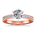 Pave Diamond Engagement Ring Arabesque 14K Rose Gold