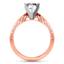 Pave Diamond Engagement Ring Arabesque 14K Rose Gold