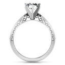 Round Diamond Pave Engagement Ring Arabesque 14K White Gold