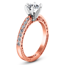 Pave Diamond Engagement Ring Arabesque 14K Rose Gold