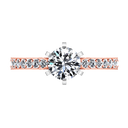 Pave Diamond Engagement Ring Arabesque 14K Rose Gold