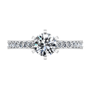 Round Diamond Pave Engagement Ring Arabesque 14K White Gold