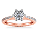 Pave Diamond Engagement Ring Embrace 14K Rose Gold
