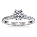 Round Diamond Pave Engagement Ring Embrace 14K White Gold
