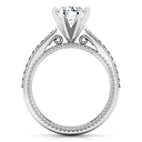 Round Diamond Pave Engagement Ring Embrace 14K White Gold