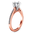 Pave Diamond Engagement Ring Embrace 14K Rose Gold