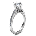 Round Diamond Pave Engagement Ring Embrace 14K White Gold