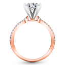 Pave Diamond Engagement Ring Tres Jolie 14K Rose Gold