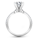 Round Diamond Pave Engagement Ring Tres Jolie 14K White Gold
