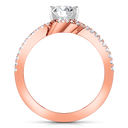 Pave Diamond Engagement Ring Amber 14K Rose Gold