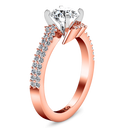 Pave Diamond Engagement Ring Amber 14K Rose Gold