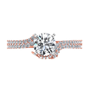 Pave Diamond Engagement Ring Amber 14K Rose Gold