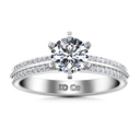 Round Diamond Pave Engagement Ring Amanda 14K White Gold