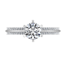 Round Diamond Pave Engagement Ring Amanda 14K White Gold