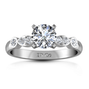 Round Diamond Pave Engagement Ring Rachel 14K White Gold