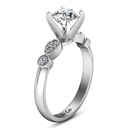 Round Diamond Pave Engagement Ring Rachel 14K White Gold