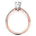 Pave Diamond Engagement Ring Amore 14K Rose Gold