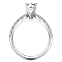 Round Diamond Pave Engagement Ring Amore 14K White Gold