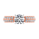 Pave Diamond Engagement Ring Amore 14K Rose Gold
