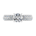 Round Diamond Pave Engagement Ring Amore 14K White Gold