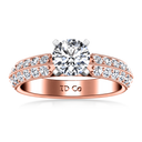 Pave Diamond Engagement Ring Amore 14K Rose Gold