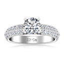 Round Diamond Pave Engagement Ring Amore 14K White Gold