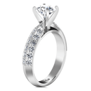 Round Diamond Pave Engagement Ring Amore 14K White Gold