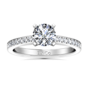 Round Diamond Pave Engagement Ring Belle 14K White Gold